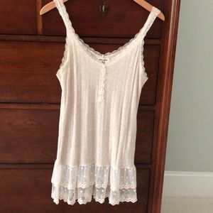 Lace-lined Henley Camisole